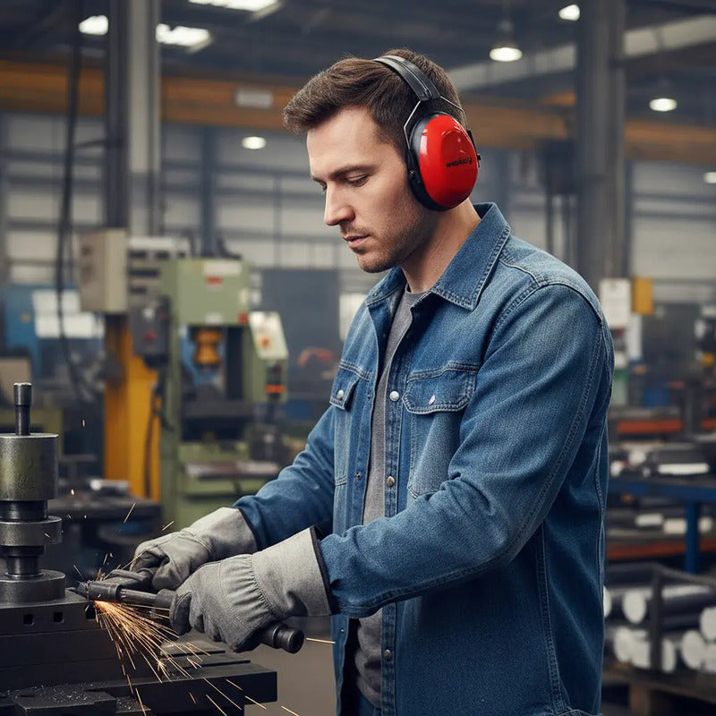 Workseg A40 Diadema Proteccion Oidos Industrial Rojo
