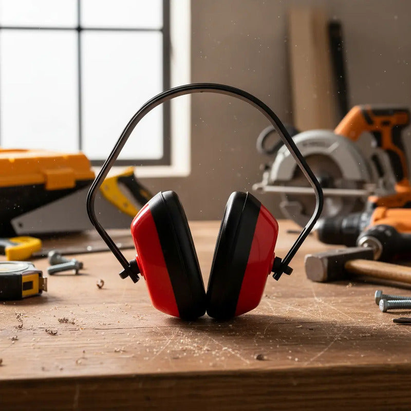 Tapaoido Tipo Diadema O Copa Workseg 24db Proteccion Oido Rojo