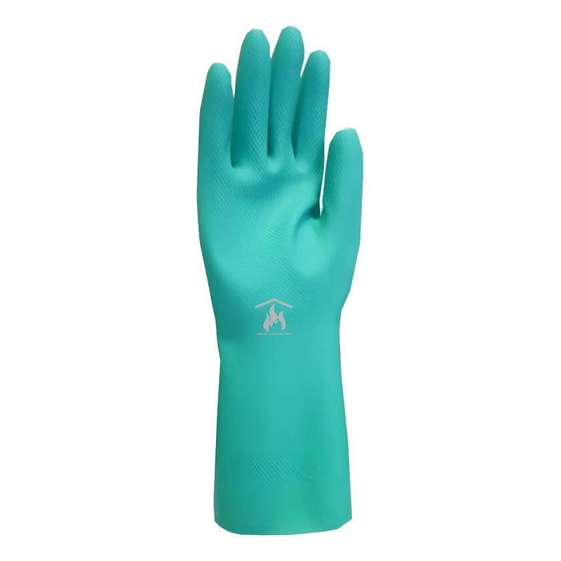 Guante Verde Nitri Ansell Solvex Resistente A Quimicos Corto