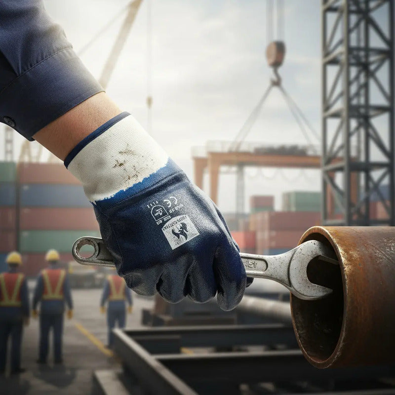 Guante En Lona Y Nitrilo Trabajo Pesado Workseg M70