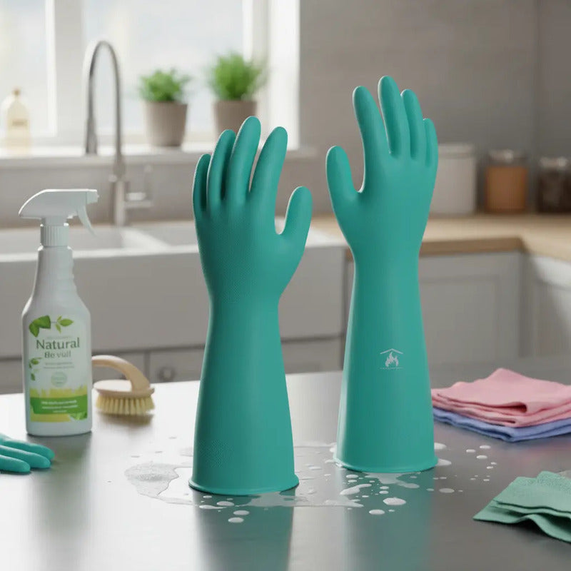 Guante Verde Nitri Ansell Solvex Resistente A Quimicos Corto