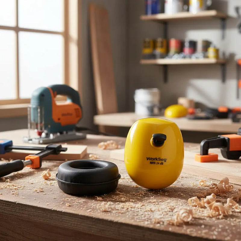 Tapa Oido Proteccion 24db Ajustables Tipo Diadema Workseg Ce Amarillo