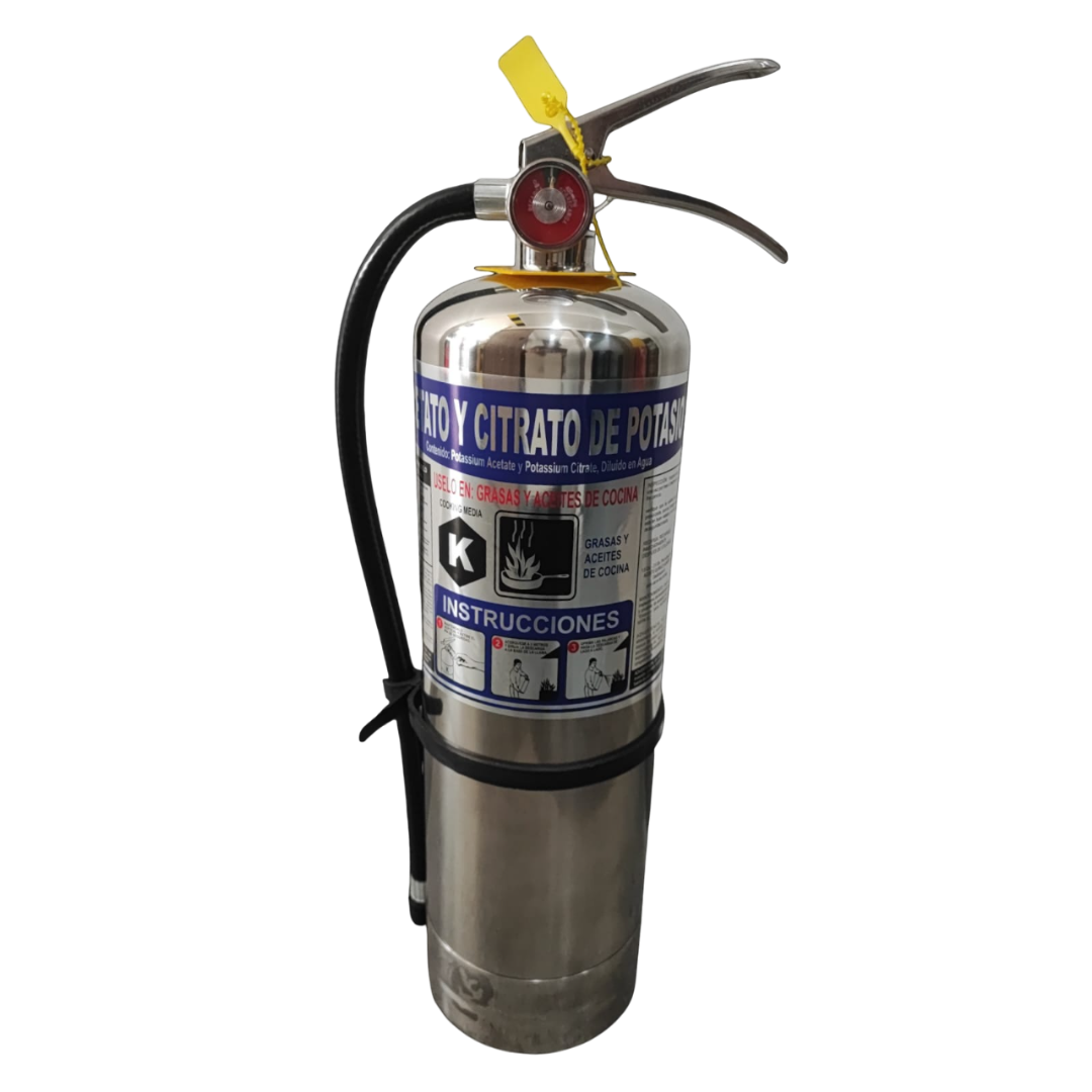 Extintor tipo K 1.5 galones en acero inoxidable